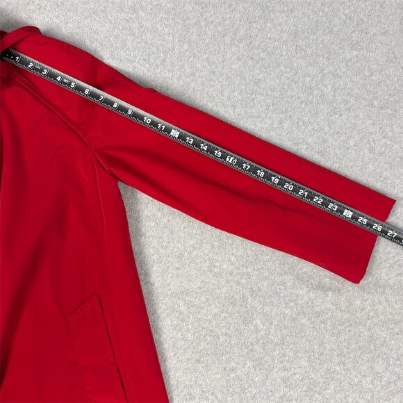Vintage London Fog Rain Coat Womens Size M Red Hood Mid-Length - Picture 11 of 14